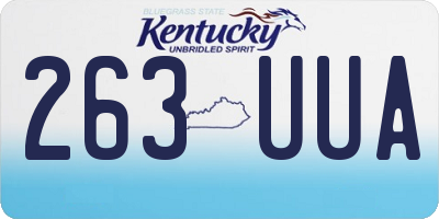 KY license plate 263UUA