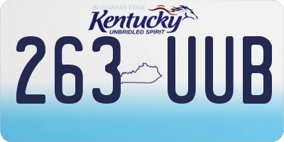 KY license plate 263UUB