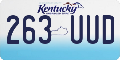 KY license plate 263UUD
