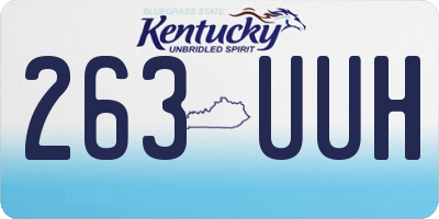 KY license plate 263UUH