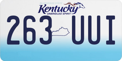 KY license plate 263UUI