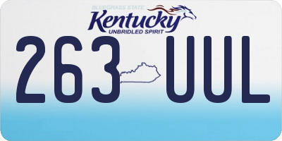 KY license plate 263UUL