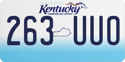 KY license plate 263UUO