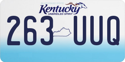 KY license plate 263UUQ