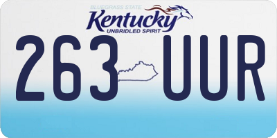KY license plate 263UUR