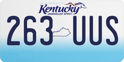 KY license plate 263UUS