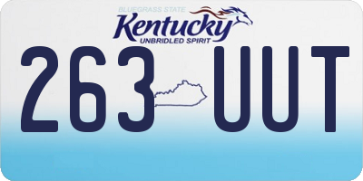 KY license plate 263UUT