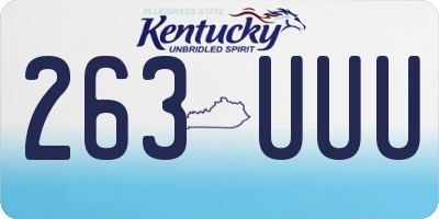 KY license plate 263UUU