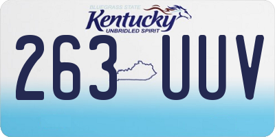 KY license plate 263UUV