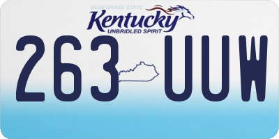 KY license plate 263UUW