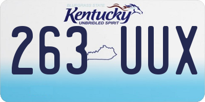 KY license plate 263UUX