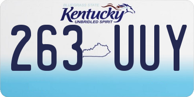 KY license plate 263UUY