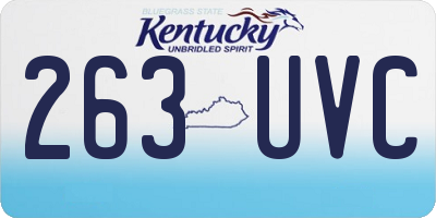 KY license plate 263UVC