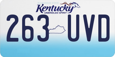 KY license plate 263UVD