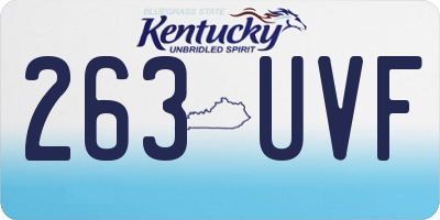 KY license plate 263UVF