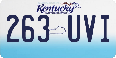 KY license plate 263UVI