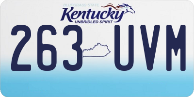 KY license plate 263UVM