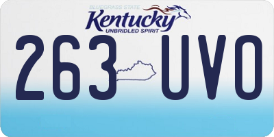 KY license plate 263UVO