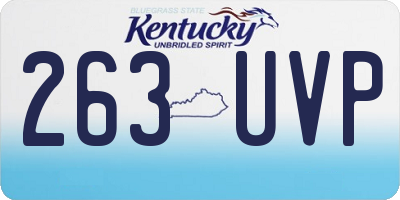 KY license plate 263UVP