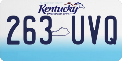 KY license plate 263UVQ