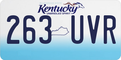 KY license plate 263UVR