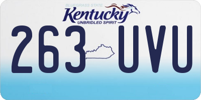 KY license plate 263UVU