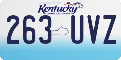KY license plate 263UVZ
