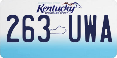 KY license plate 263UWA