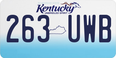 KY license plate 263UWB