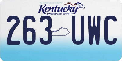 KY license plate 263UWC