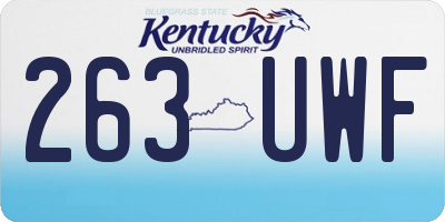 KY license plate 263UWF