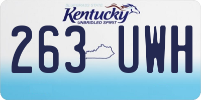 KY license plate 263UWH