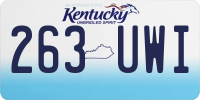 KY license plate 263UWI