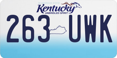 KY license plate 263UWK
