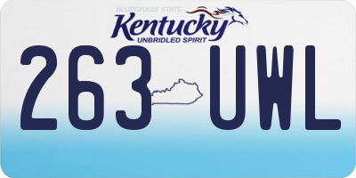 KY license plate 263UWL