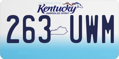 KY license plate 263UWM