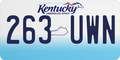 KY license plate 263UWN