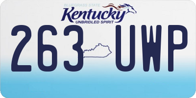 KY license plate 263UWP