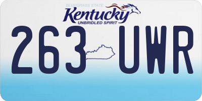 KY license plate 263UWR