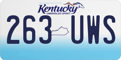 KY license plate 263UWS