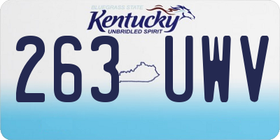 KY license plate 263UWV