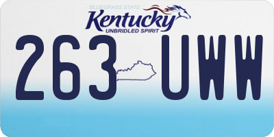 KY license plate 263UWW