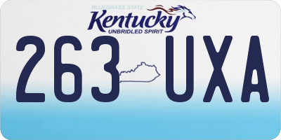 KY license plate 263UXA