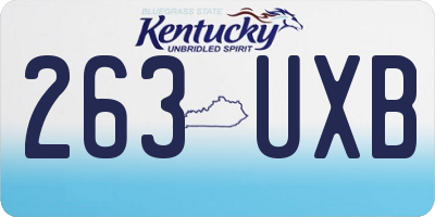 KY license plate 263UXB