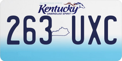 KY license plate 263UXC