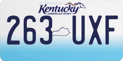 KY license plate 263UXF