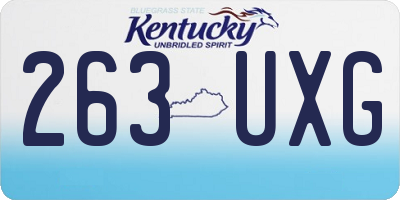 KY license plate 263UXG