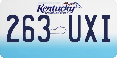 KY license plate 263UXI