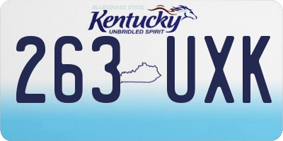 KY license plate 263UXK