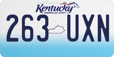 KY license plate 263UXN